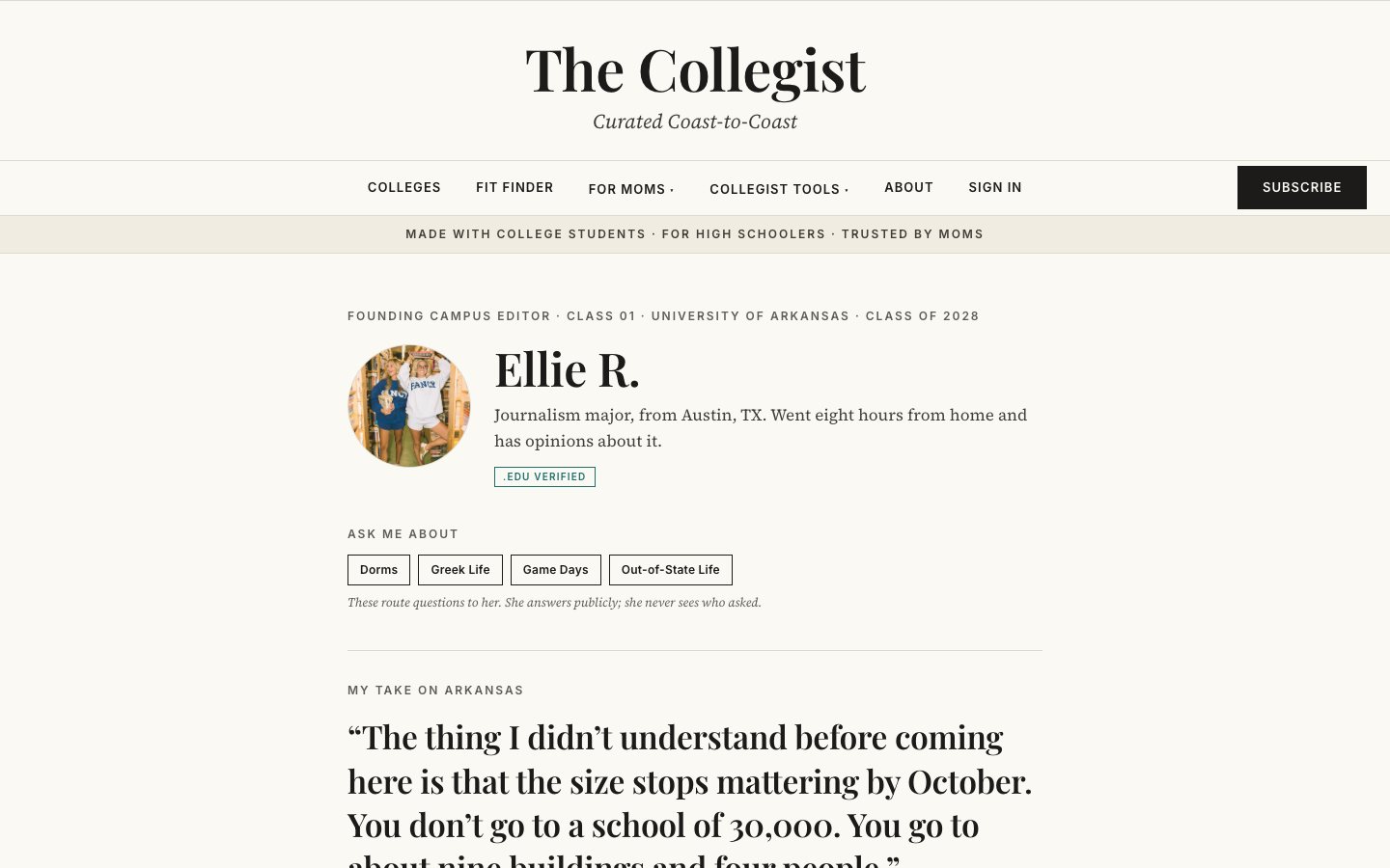 A Campus Editor public profile