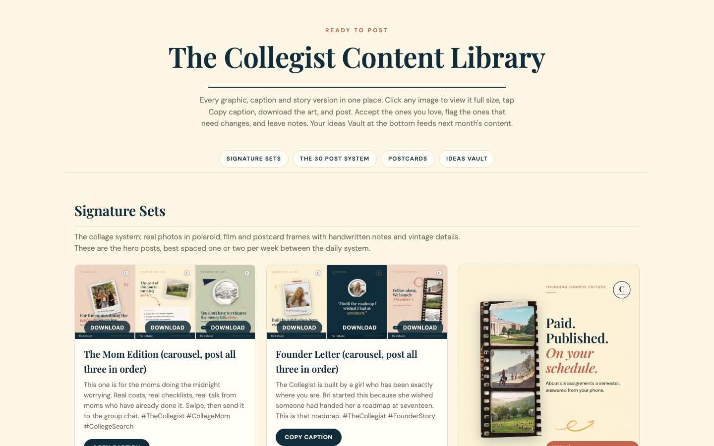 The content library